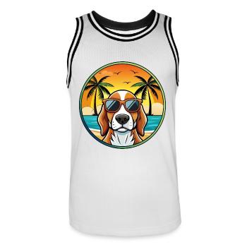 Bracco Italiano Dog Breed Cartoon Sunglasses Beach - Men's Basketball Jersey - white/black - Front - AI Model Male 185 dark (185cm)