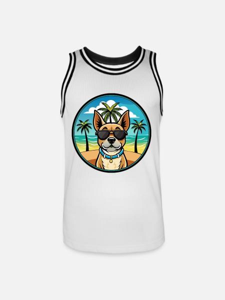 Braque Du Bourbonnais Hunderasse Cartoon Sonnenbrille - Männer Basketball-Trikot - Weiß/Schwarz