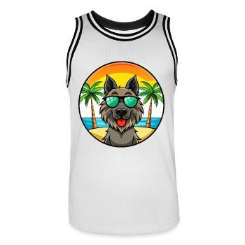 Lunettes de soleil belges Groenendael Dog Breed Cartoon - Maillot de basket Homme - blanc/noir - Devant - AI Model Male 185 dark (185cm)