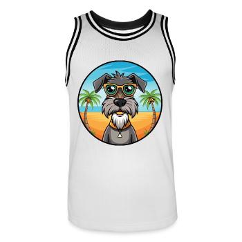 Deutscher Wachtelhund Hunderasse Cartoon Sonnenbrille - Männer Basketball-Trikot - Weiß/Schwarz - Vorne - AI Model Male 185 dark (185cm)