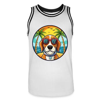 Bracco Italiano Dog Breed Cartoon Sunglasses Beach - Men's Basketball Jersey - white/black - Front - AI Model Male 185 dark (185cm)