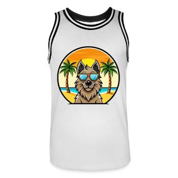 Lunettes de soleil belges Groenendael Dog Breed Cartoon - Maillot de basket Homme - blanc/noir - Devant - AI Model Male 185 dark (185cm)