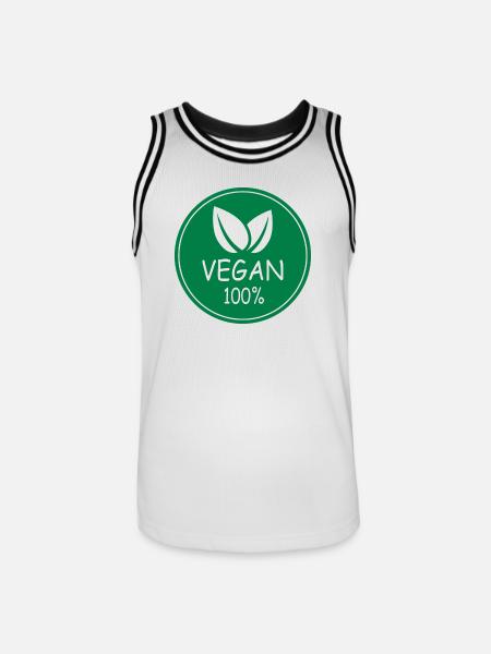 vegan 100% - Männer Basketball-Trikot - Weiß/Schwarz