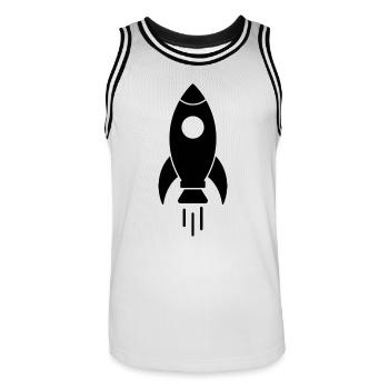 Weltraumrakete - Männer Basketball-Trikot - Weiß/Schwarz - Vorne - AI Model Male 185 dark (185cm)