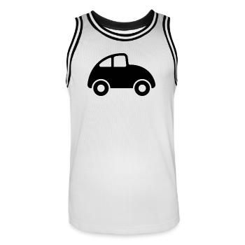 Auto - Männer Basketball-Trikot - Weiß/Schwarz - Vorne - AI Model Male 185 dark (185cm)