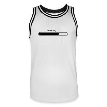 Ladesymbol - Männer Basketball-Trikot - Weiß/Schwarz - Vorne - AI Model Male 185 dark (185cm)