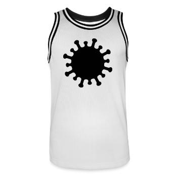 Corona-Virus-Symbol - Männer Basketball-Trikot - Weiß/Schwarz - Vorne - AI Model Male 185 dark (185cm)