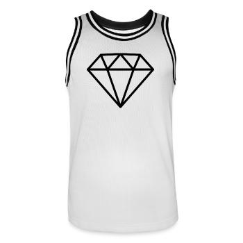 Diamant - Männer Basketball-Trikot - Weiß/Schwarz - Vorne - AI Model Male 185 dark (185cm)