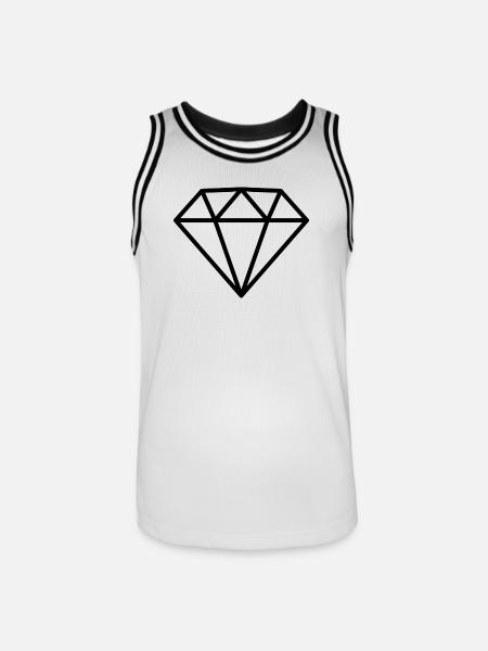 Diamant - Männer Basketball-Trikot - Weiß/Schwarz