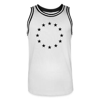 Star Circle Logo - Männer Basketball-Trikot - Weiß/Schwarz - Vorne - AI Model Male 185 dark (185cm)