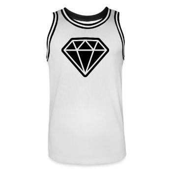 Diamant-Symbol - Männer Basketball-Trikot - Weiß/Schwarz - Vorne - AI Model Male 185 dark (185cm)