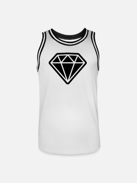 Icône de diamant - Maillot de basket Homme - blanc/noir