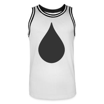 Logo-Symbol für Tropfenform - Männer Basketball-Trikot - Weiß/Schwarz - Vorne - AI Model Male 185 dark (185cm)