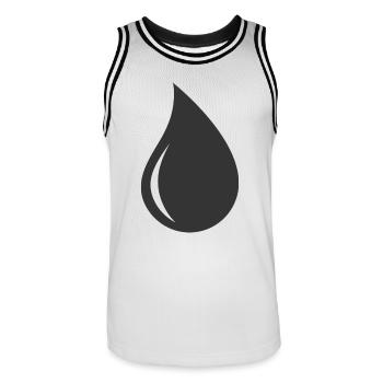 Logo-Symbol für Tropfenform - Männer Basketball-Trikot - Weiß/Schwarz - Vorne - AI Model Male 185 dark (185cm)