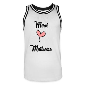 GELIEBTE. VIELEN DANK. DANKE, HERRIN - Männer Basketball-Trikot - Weiß/Schwarz - Vorne - AI Model Male 185 dark (185cm)