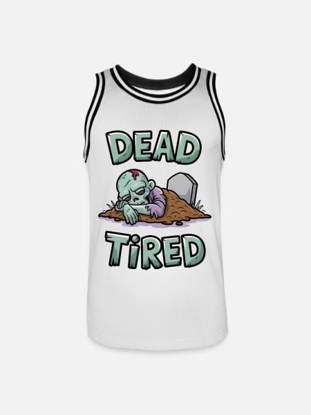 Dead Tired - Men's Basketball Jersey - white/black
