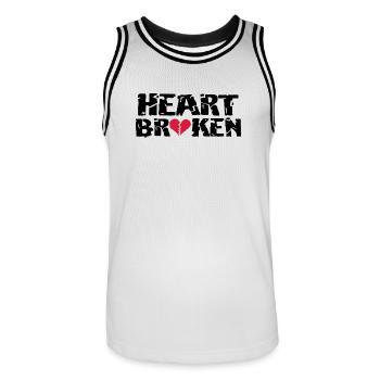 Herz <3Broken - Männer Basketball-Trikot - Weiß/Schwarz - Vorne - AI Model Male 185 dark (185cm)