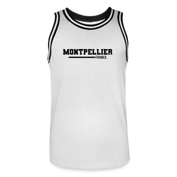Montpellier | France - Maillot de basket Homme - blanc/noir - Devant - AI Model Male 185 dark (185cm)