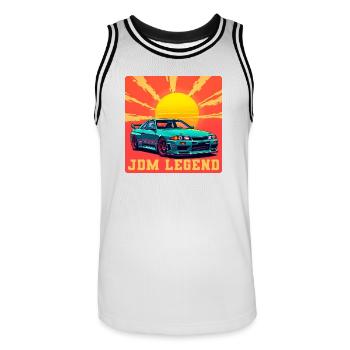 JDM Legend Sunrise - Men's Basketball Jersey - white/black - Front - AI Model Male 185 dark (185cm)
