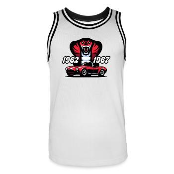 Die rote Schlange - Männer Basketball-Trikot - Weiß/Schwarz - Vorne - AI Model Male 185 dark (185cm)