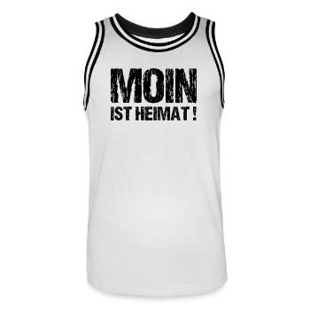 Moin ist Heimat Geschenk Sprüche für den Norden - Männer Basketball-Trikot - Weiß/Schwarz - Vorne - AI Model Male 185 dark (185cm)