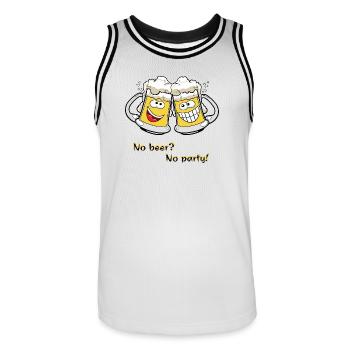 Bierkrüge - Männer Basketball-Trikot - Weiß/Schwarz - Vorne - AI Model Male 185 dark (185cm)