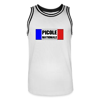 Picole Nationale - Maillot de basket Homme - blanc/noir - Devant - AI Model Male 185 dark (185cm)