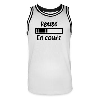 Bêtise en cours - Maillot de basket Homme - blanc/noir - Devant - AI Model Male 185 dark (185cm)