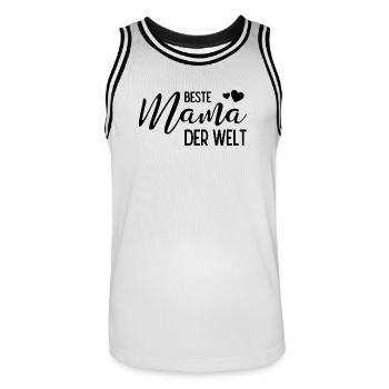 Beste Mama der Welt - Männer Basketball-Trikot - Weiß/Schwarz - Vorne - AI Model Male 185 dark (185cm)