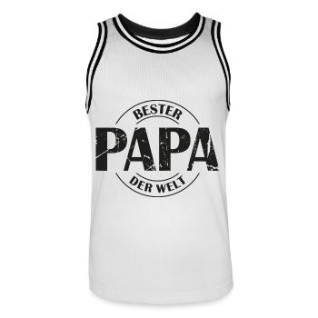 Bester Papa der Welt - Männer Basketball-Trikot - Weiß/Schwarz - Vorne - AI Model Male 185 dark (185cm)