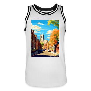 Richmond England Uk Vintage Reise Poster Souvenir - Männer Basketball-Trikot - Weiß/Schwarz - Vorne - AI Model Male 185 dark (185cm)