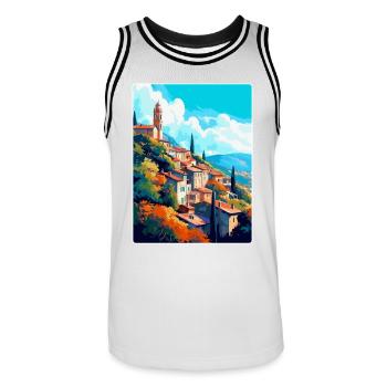 Grasse Frankreich Vintage Reiseposter WPA Souvenir - Männer Basketball-Trikot - Weiß/Schwarz - Vorne - AI Model Male 185 dark (185cm)