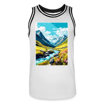 Hohe Tauern Österreich Vintage Reiseplakat Souvenir - Männer Basketball-Trikot - Weiß/Schwarz - Vorne - AI Model Male 185 dark (185cm)
