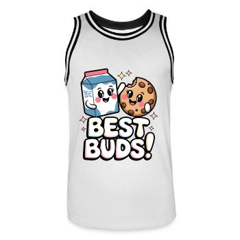Beste Kumpels! - Männer Basketball-Trikot - Weiß/Schwarz - Vorne - AI Model Male 185 dark (185cm)