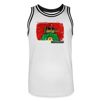 le bourg de Mariasdorf dans le sud du Burgenland - Maillot de basket Homme - blanc/noir - Devant - AI Model Male 185 dark (185cm)