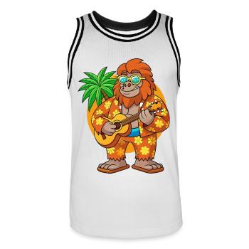 Lustige Bigfoot Cartoon Sommer Strand Sonnenbrille - Männer Basketball-Trikot - Weiß/Schwarz - Vorne - AI Model Male 185 dark (185cm)