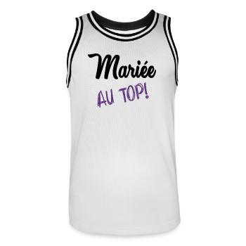 ZUKÜNFTIGE BRAUT. Junggesellinnenabschied. HOCHZEIT - Männer Basketball-Trikot - Weiß/Schwarz - Vorne - AI Model Male 185 dark (185cm)