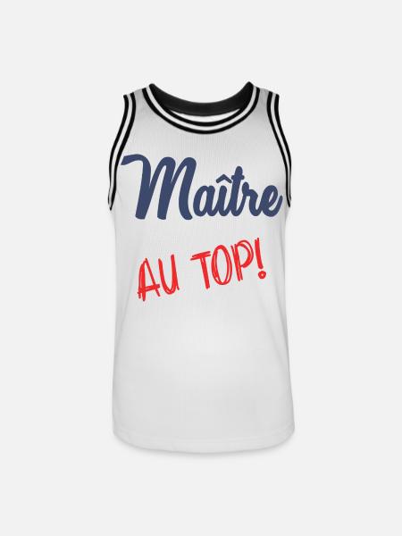 MASTER AT THE TOP - Men's Basketball Jersey - white/black