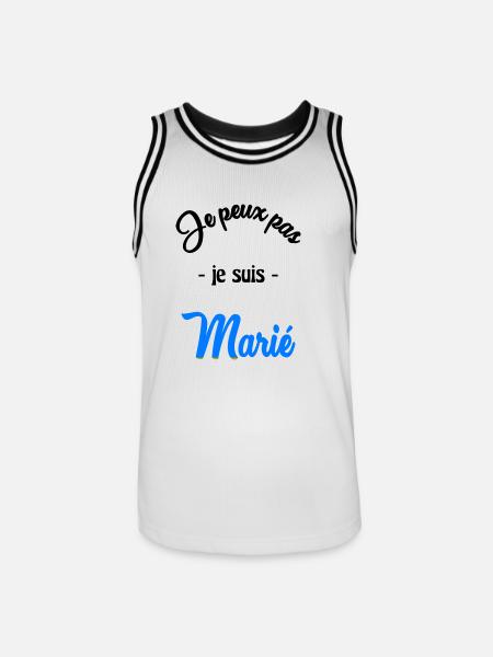 JE PEUX PAS. MARIE - Maillot de basket Homme - blanc/noir