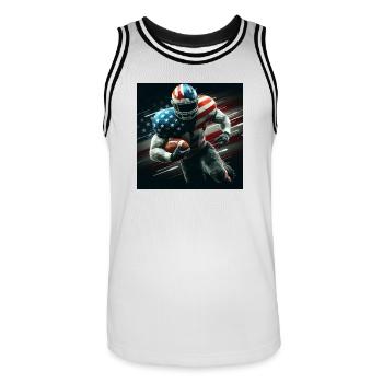 Football américain patriotique - Maillot de basket Homme - blanc/noir - Devant - AI Model Male 185 dark (185cm)