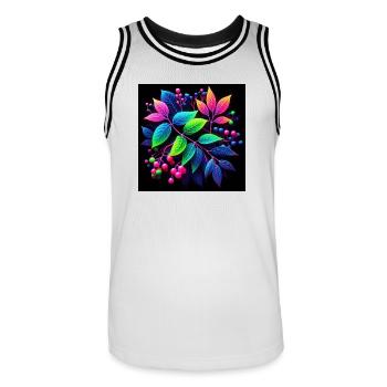 A Neon Plant - Men's Basketball Jersey - white/black - Front - AI Model Male 185 dark (185cm)