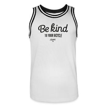 Be kind to your bicycle - Männer Basketball-Trikot - Weiß/Schwarz - Vorne - AI Model Male 185 dark (185cm)