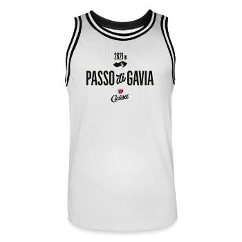 Gavia Pass - Männer Basketball-Trikot - Weiß/Schwarz - Vorne - AI Model Male 185 dark (185cm)