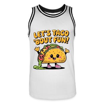 Mettons-nous à taco 'bout fun ! - Maillot de basket Homme - blanc/noir - Devant - AI Model Male 185 dark (185cm)