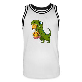 Cadeau de restauration rapide de pizza de dinosaure Dino - Maillot de basket Homme - blanc/noir - Devant - AI Model Male 185 dark (185cm)