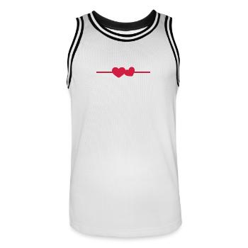 Linie Herz Ornament Symbol - Männer Basketball-Trikot - Weiß/Schwarz - Vorne - AI Model Male 185 dark (185cm)