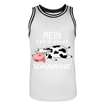 Offizielles Schlafshirt Kuh - Männer Basketball-Trikot - Weiß/Schwarz - Vorne - AI Model Male 185 dark (185cm)