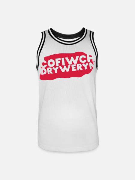 Cofiwch Dryweryn - Maillot de basket Homme - blanc/noir