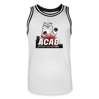 ACAB - All Cats are Bastards - Männer Basketball-Trikot - Weiß/Schwarz - Vorne - AI Model Male 185 dark (185cm)