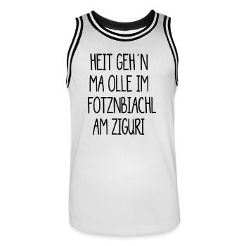 Ziguri, Löwenzahn Zigurikaffee - Männer Basketball-Trikot - Weiß/Schwarz - Vorne - AI Model Male 185 dark (185cm)